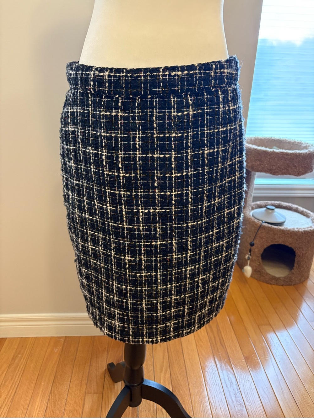 Banana Republic Black & White Tweed Pencil Skirt